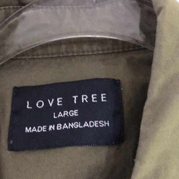 Love tree olive green Utility jacket large - Picture 2 of 3